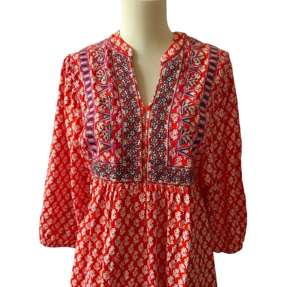 BODEN DRESS MODAL BLD EMBROIDERY PULL ON FLORAL BOHO ARTSY COTTAGECORE WHIMSY 8R - Picture 3 of 12